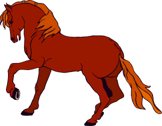 Horse Clipart: Majestic Long Mane and Tail Illustrations