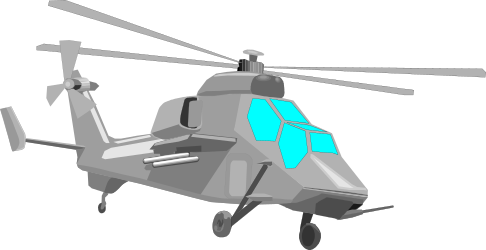 Helicopter Clipart: Striking Blue and White Design for Your Projects
