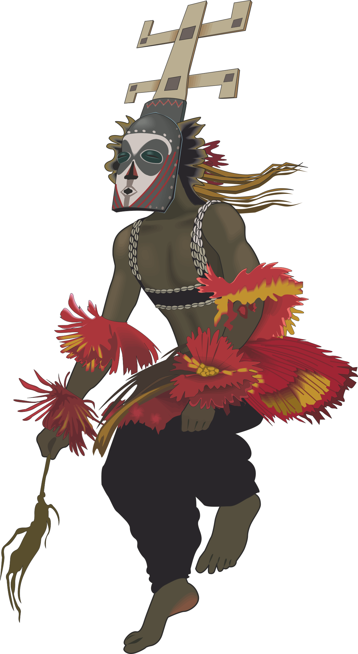 Vibrant Feathered Costume Figure Clipart for Stunning Designs