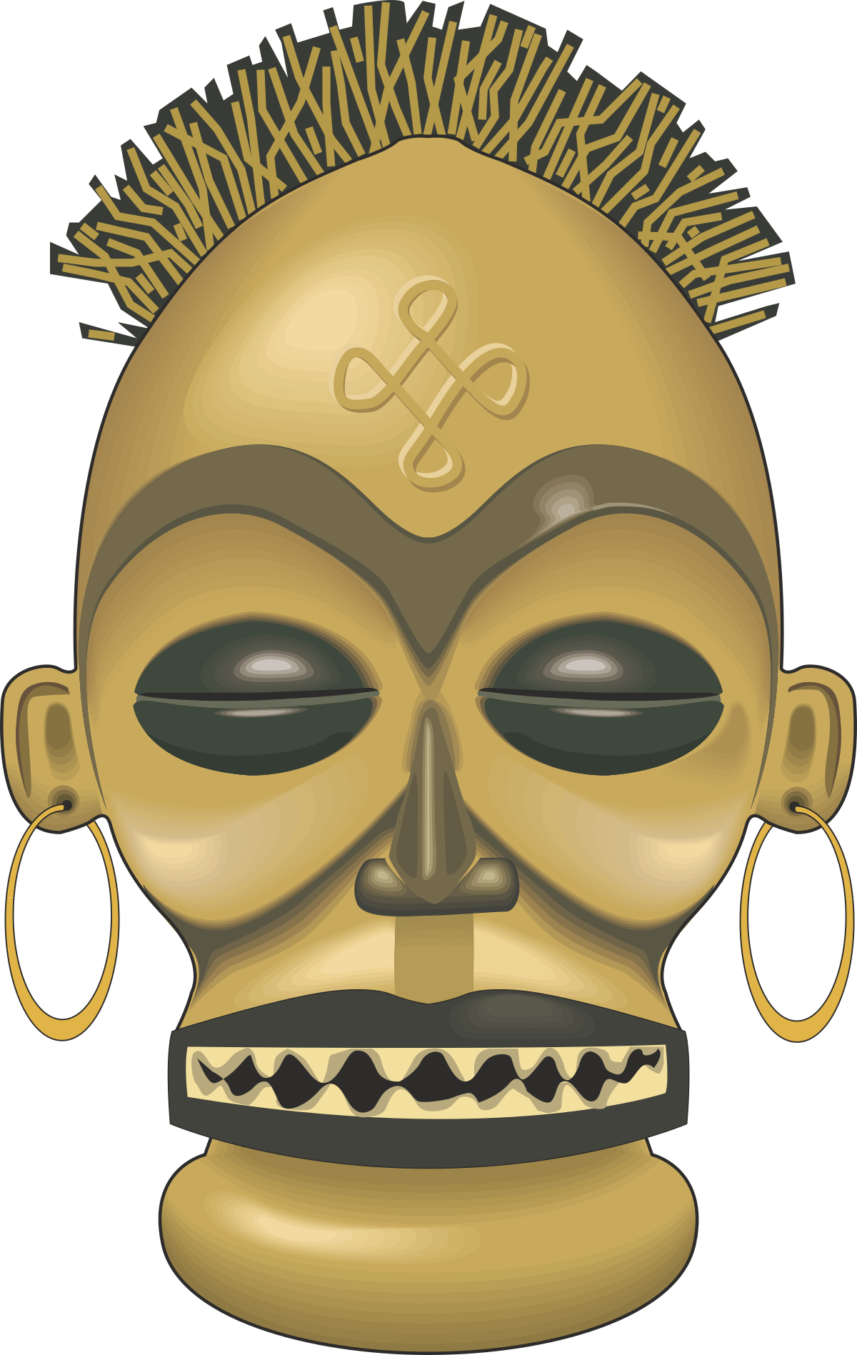 Smiling Face Mask Clipart: Fun and Joyful Emoticon Design
