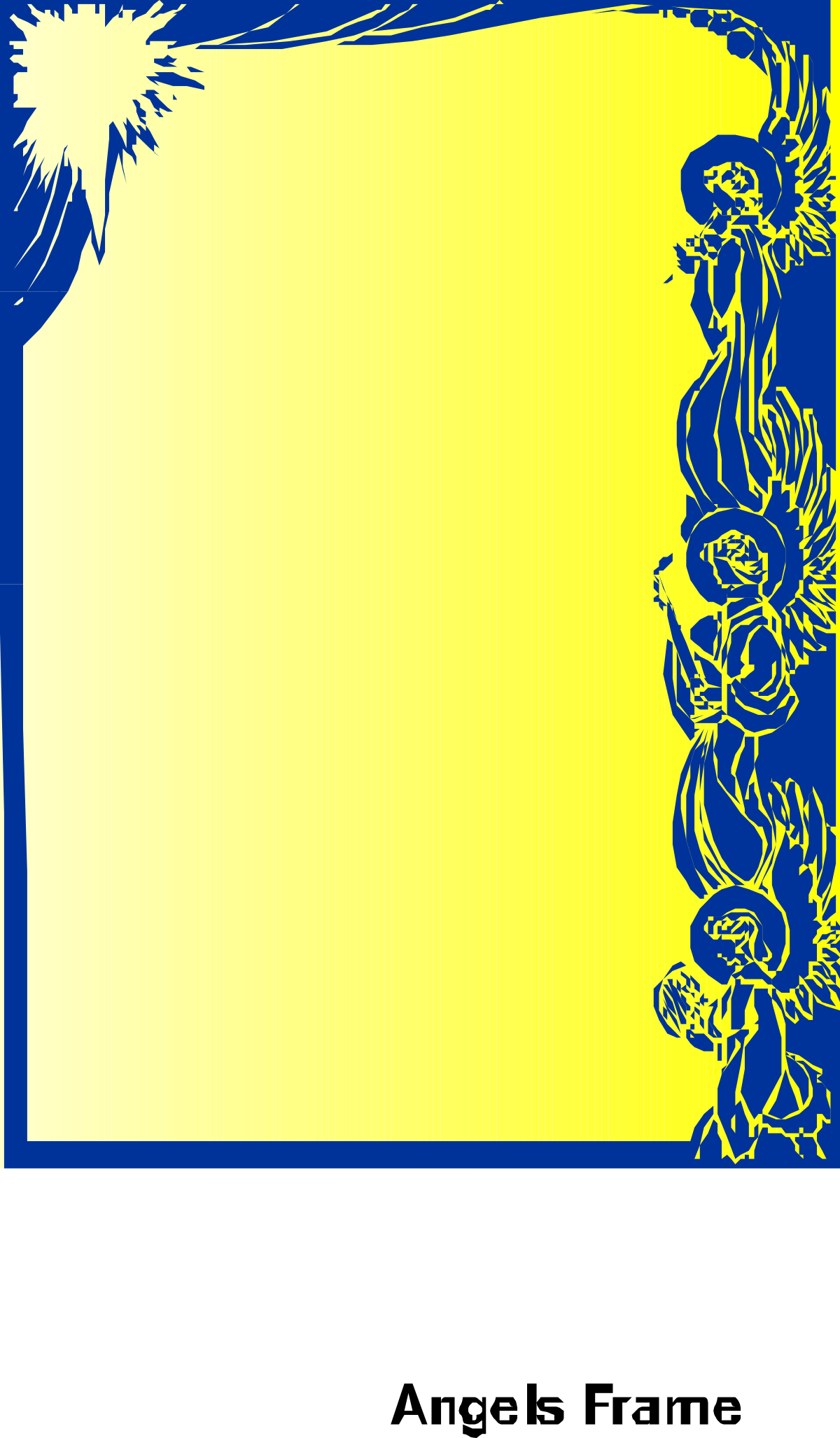Holiday-Themed Yellow and Blue Frame with Palm Tree Clipart
