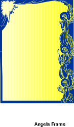 Holiday-Themed Yellow and Blue Frame with Palm Tree Clipart