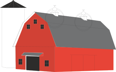 Red Barn with Dual Sides - Vibrant Clipart for Your Projects