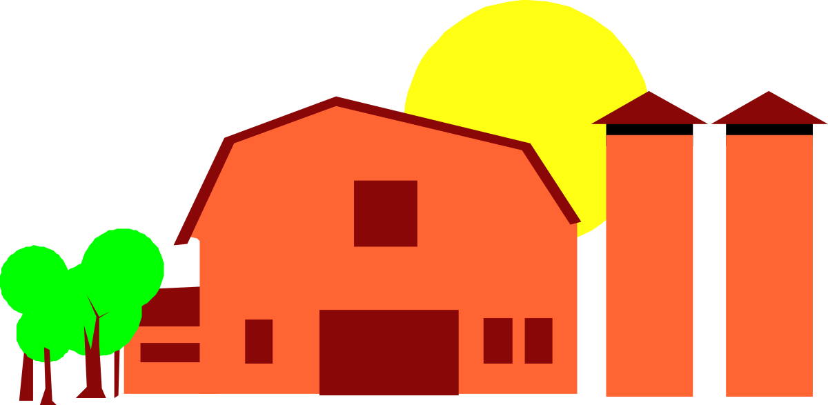 a red barn with a tree in front clip art png transparent Red Barn and Tree Clipart: Rustic Farm Scene
