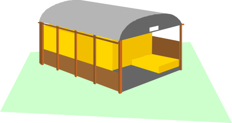 Yellow and Gray Shelter with Gray Roof Clipart for Versatile Uses