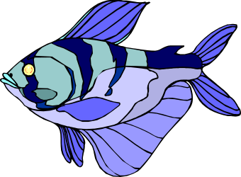 Blue Fish with Yellow Eye Clipart - Vibrant Aquatic Illustration