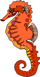 Seahorse Clipart: Long-Tailed Marine Wonder
