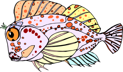 Vibrant Orange-Spotted Fish Clipart for Creative Projects