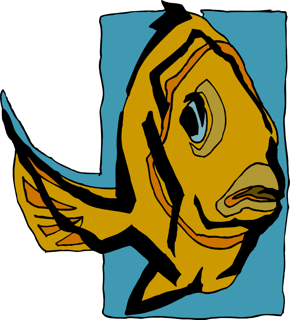 Fish Clipart on Blue Background - Vibrant and Eye-Catching
