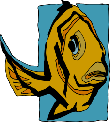 Fish Clipart on Blue Background - Vibrant and Eye-Catching