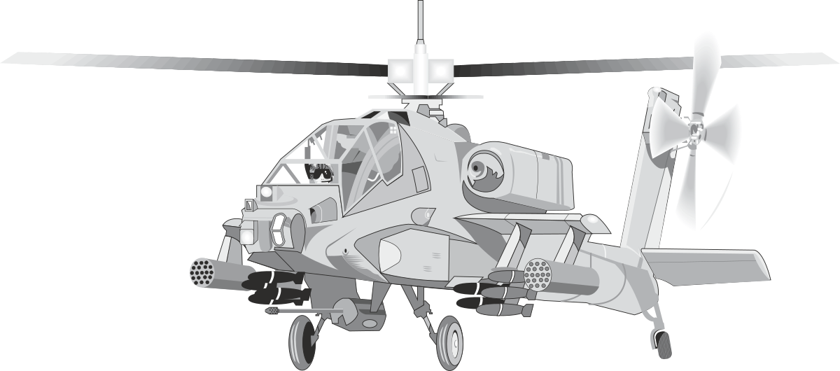 Helicopter Clipart with Propeller - Dynamic Aerial Graphics