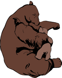Bear Hug Clipart: Heartwarming Bear and Cub Embrace