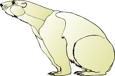 Polar Bear Sitting on Its Hind Legs Clipart - Adorable Wildlife Illustration
