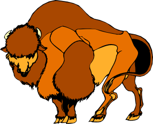 Bison Standing on Hinds: Majestic Wildlife Clipart