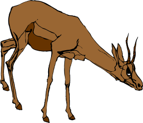 Deer Eating Grass Clipart: Nature Scene in SVG Format