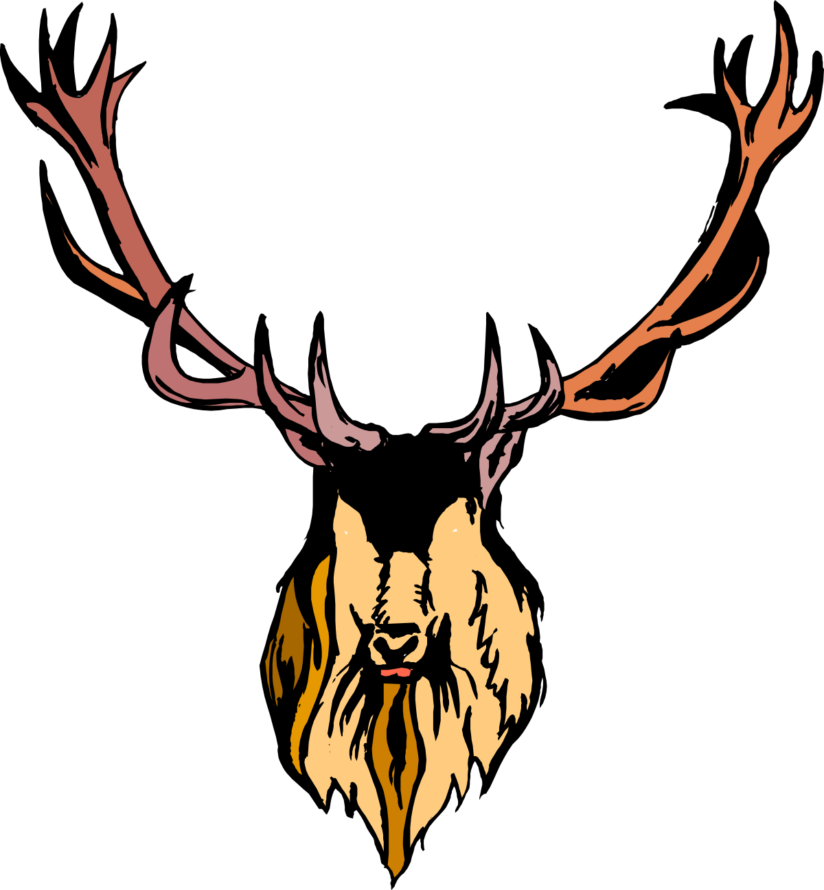 Deer Head with Ants - Captivating Clipart for Nature Lovers