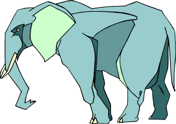 Elephant Clipart: Majestic Long-Trunked Elephant with Tusks