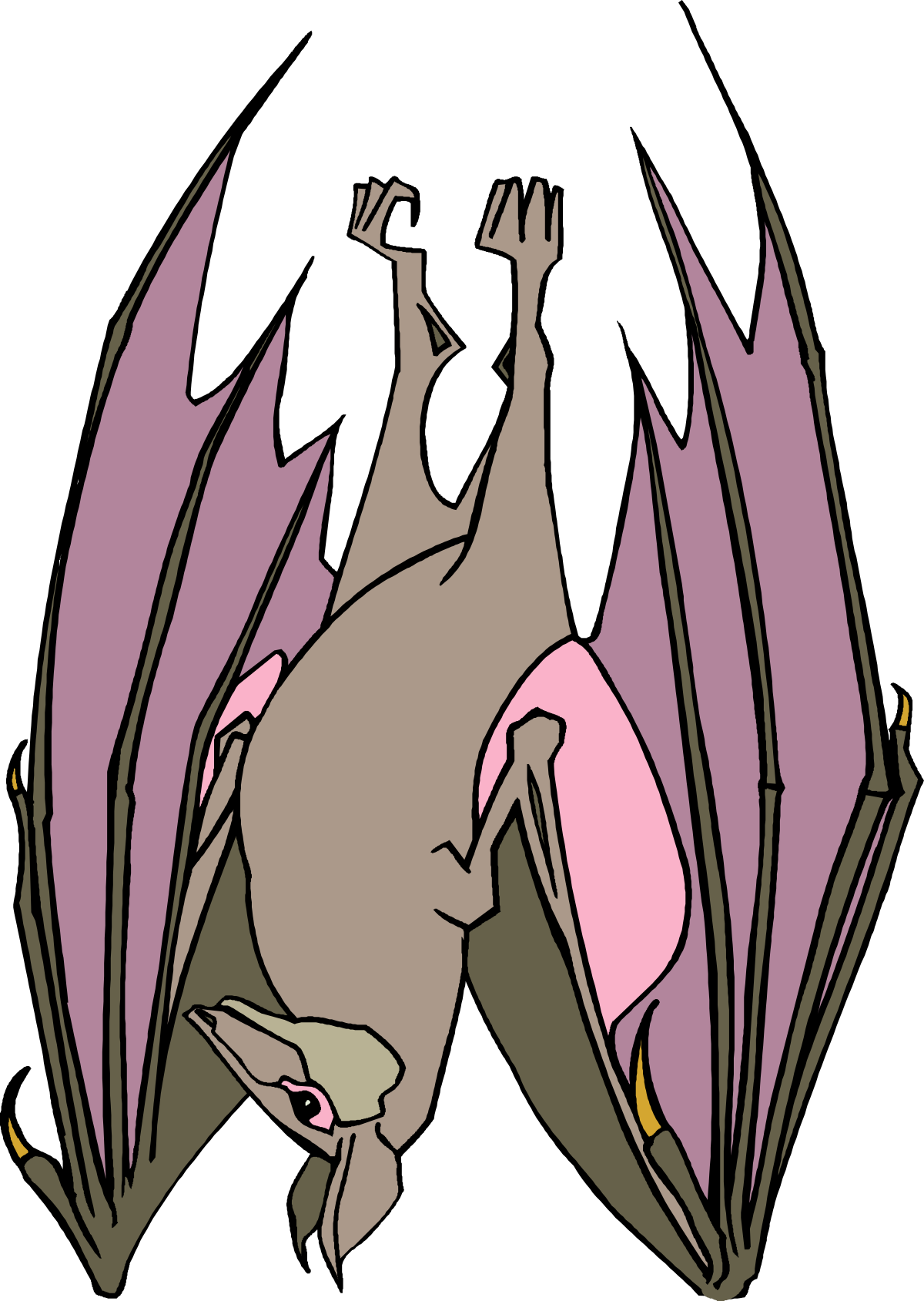 a bat with a pink tail and black wings clip art png transparent Bat with Black Wings and Pink Tail Clipart for Creative Projects