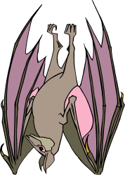 Bat with Black Wings and Pink Tail Clipart for Creative Projects