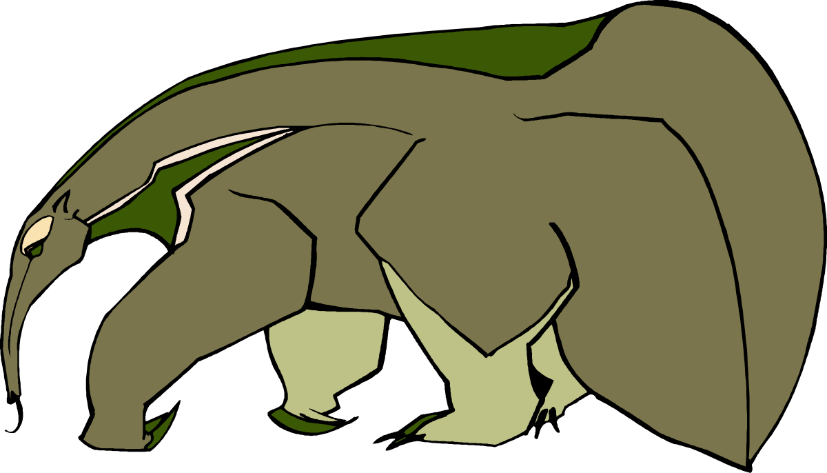 Green Elephant with White Tail Clipart - Vibrant and Playful Design