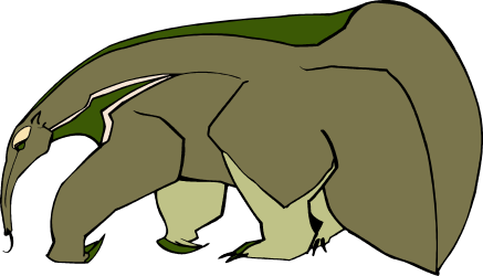 Green Elephant with White Tail Clipart - Vibrant and Playful Design