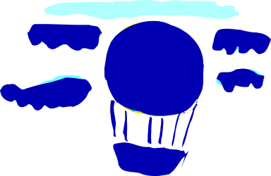 Blue Hot Air Balloon in the Sky - Vibrant Clipart Collection