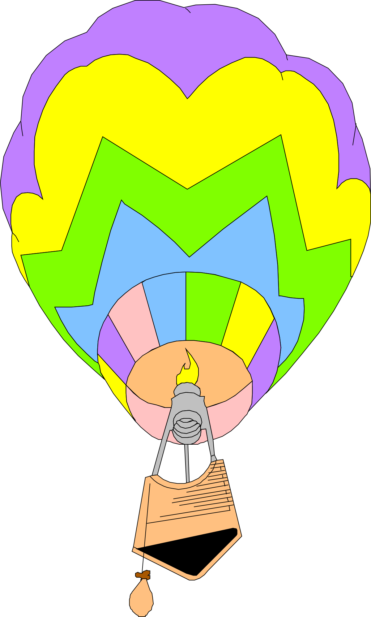 Hot Air Balloon with Clock - Unique Clipart for Creative Projects