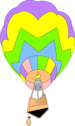 Hot Air Balloon with Clock - Unique Clipart for Creative Projects