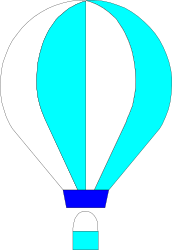 Hot Air Balloon Clipart: Blue and White Stripes for Vibrant Designs