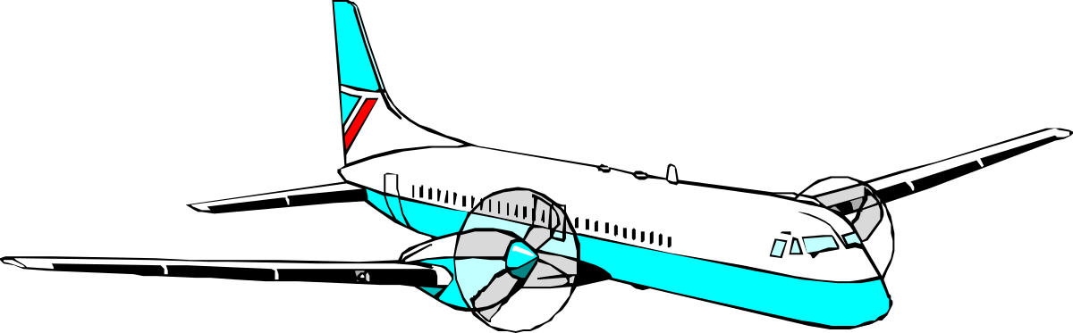 Blue and White Airplane Clipart with Red Stripe for Dynamic Designs