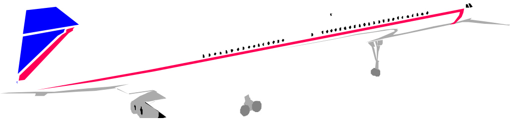 Airplane Clipart: White and Blue Aircraft with Red Stripes