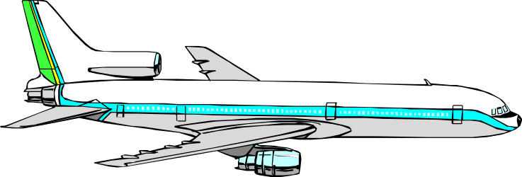 Plane with Green Stripe Clipart - High-Quality SVG Illustration