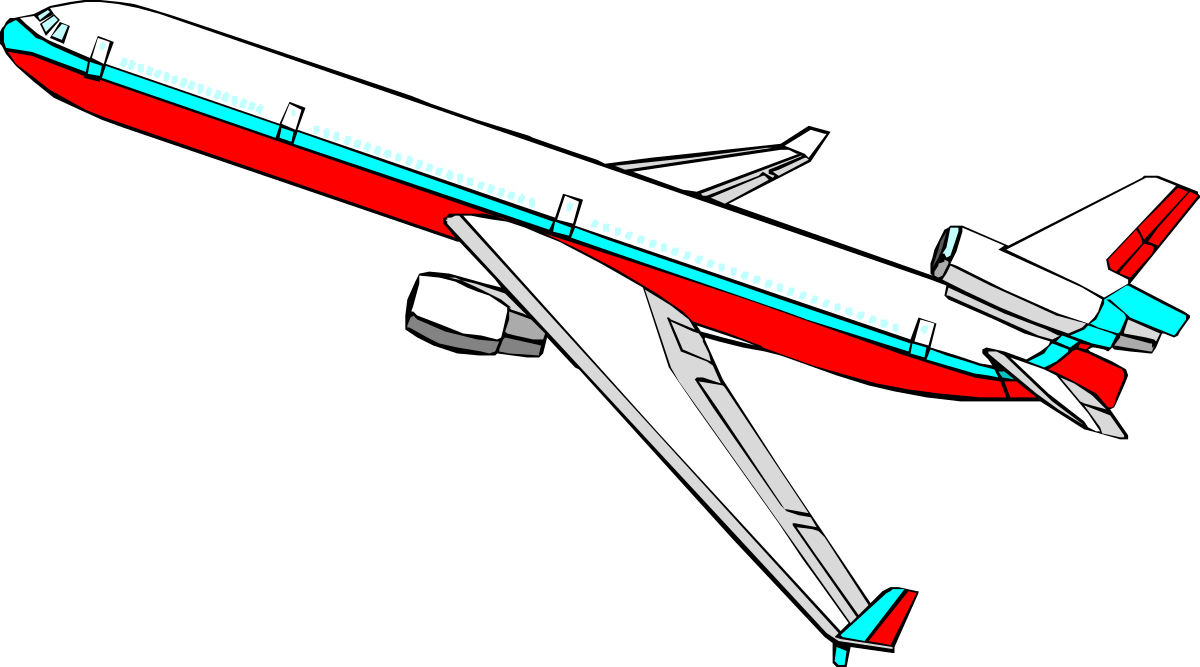 Airplane in the Sky Clipart - Soaring Above the Clouds