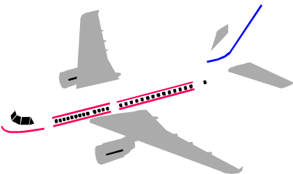 Airplane Clipart: White Airplane with Red and Blue Stripes