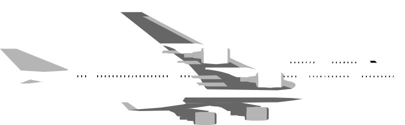 White Airplane Clipart on Black Background - Perfect for Various Projects
