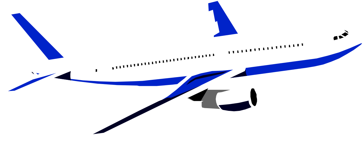 Airplane Clipart: Stunning White and Blue Aircraft Visuals