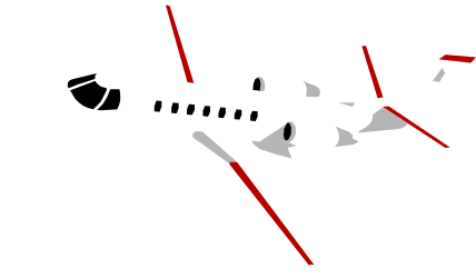 Airplane Clipart: White Aircraft with Red Stripes for Your Designs