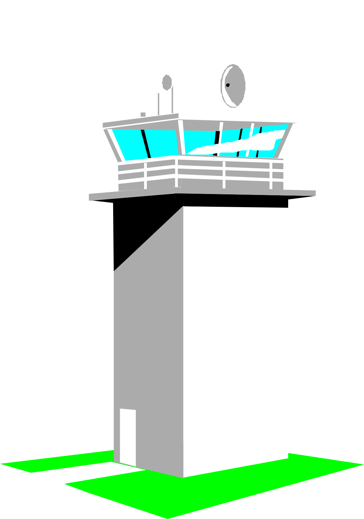 White Tower with Green Roof - Stunning Clipart for Your Projects