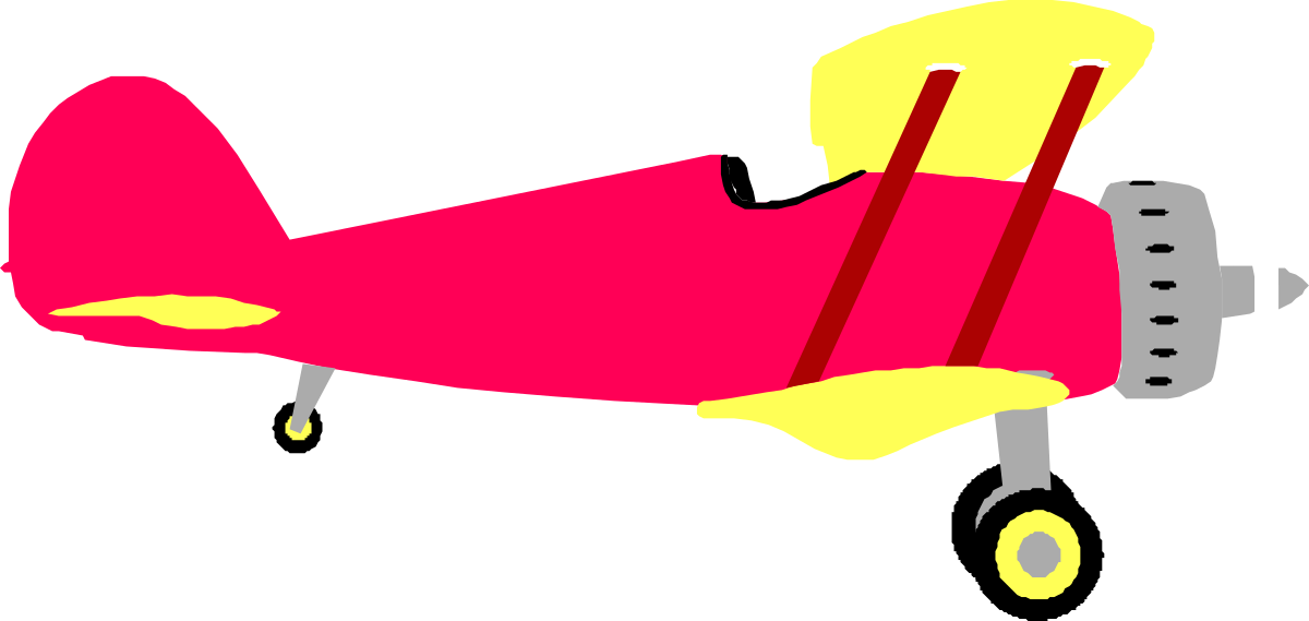 Red and Yellow Propeller Plane Clipart for Creative Projects