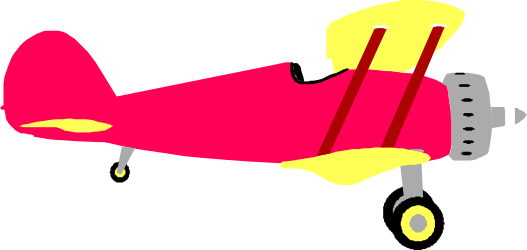 Red and Yellow Propeller Plane Clipart for Creative Projects
