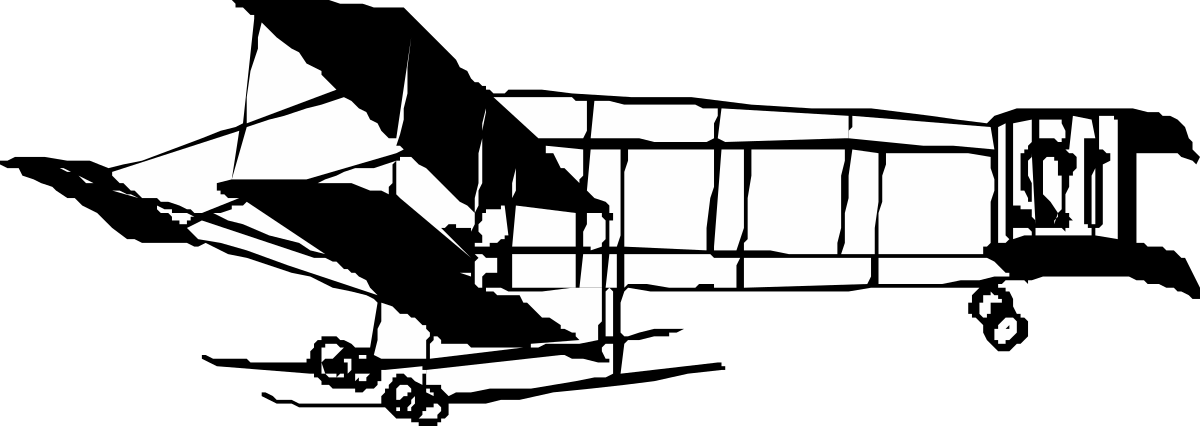 Black and White Plane Clipart - Classic Aircraft Illustration for Your Projects