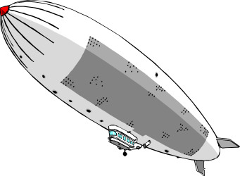 White Airship with Red Nose Clipart - Perfect for Your Projects