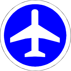 Airplane Icon Clipart: Blue and White Aircraft Illustration