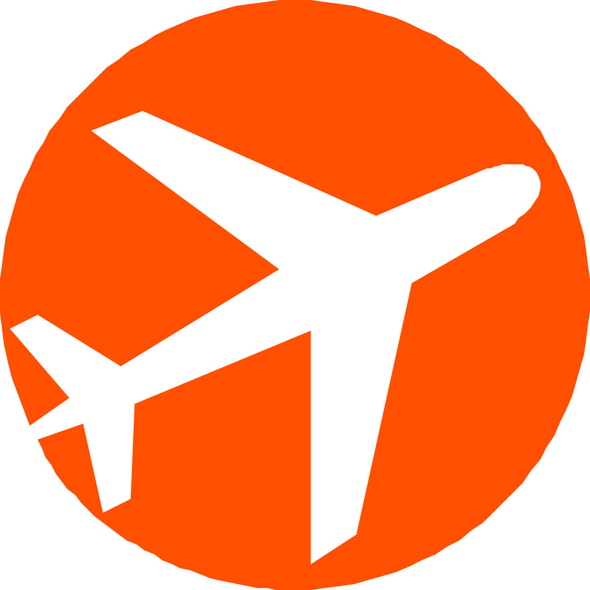 Orange Airplane Flying in the Sky Clipart