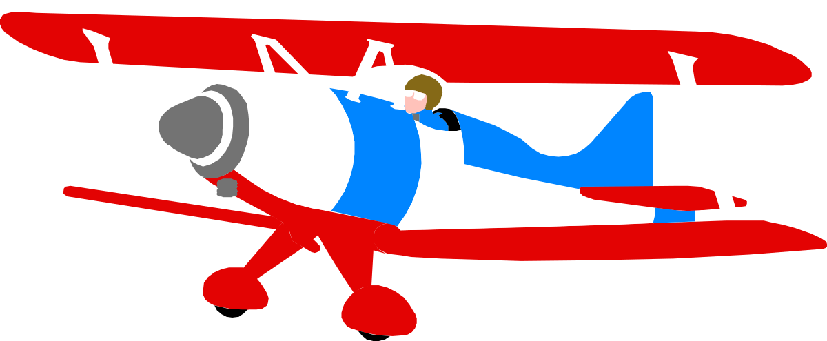 Small Red and White Plane with Pilot Clipart