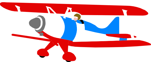 Small Red and White Plane with Pilot Clipart