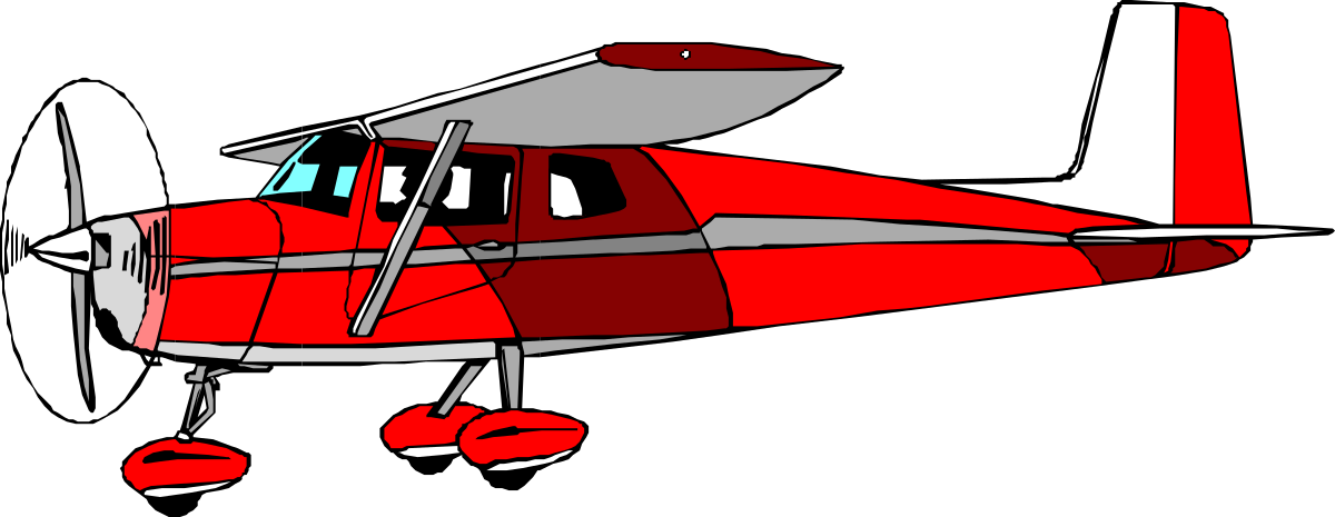 Red and White Propeller Plane Clipart - Perfect for Aviation Projects