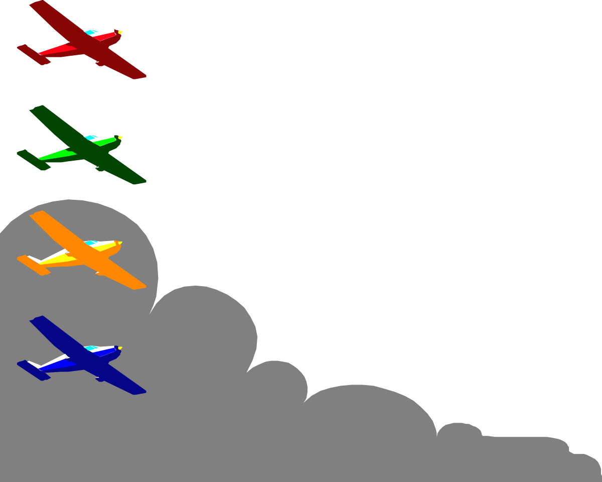 Airplanes Flying Through a Cloudy Sky - Dynamic Clipart Collection