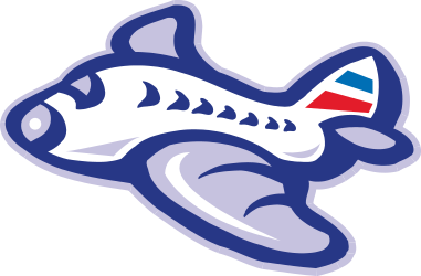 Cartoon Airplane with Blue and White Tail - Perfect Clipart for Travel Themes
