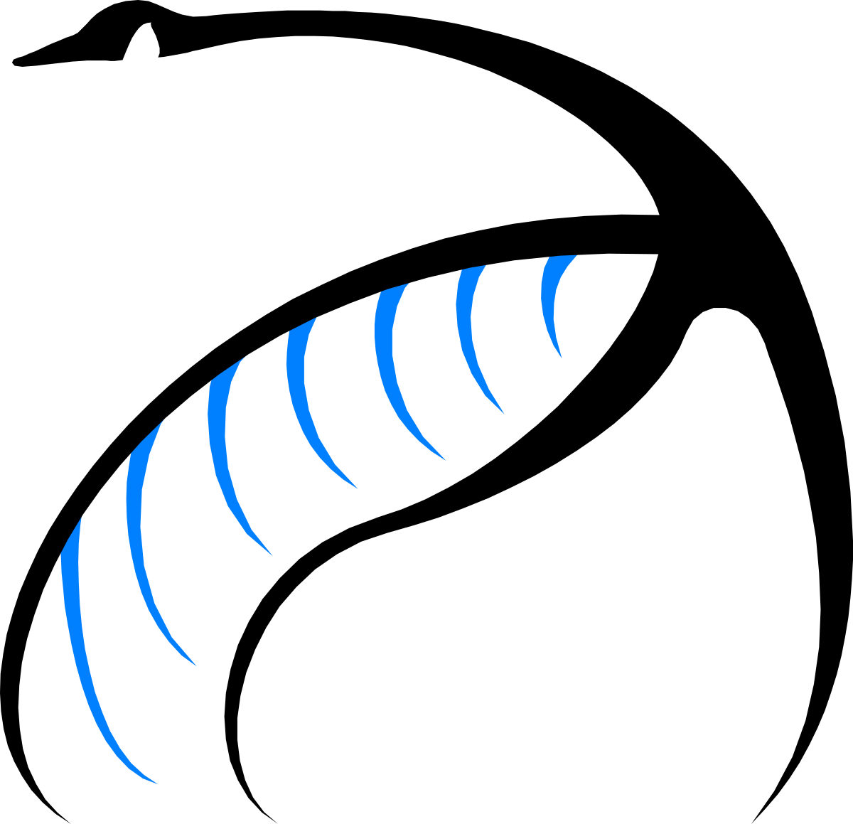 Curved Wave Clipart on Blue and Black Background - Dynamic Visual Elements